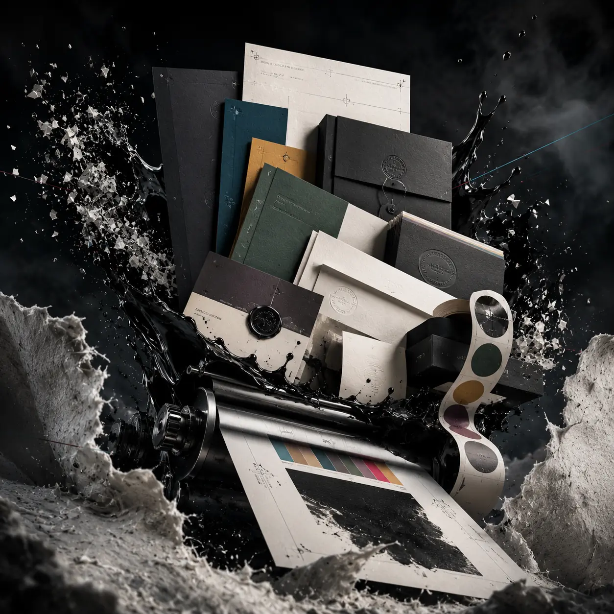 Cinematic CGI artwork representing Brand Identity & Print