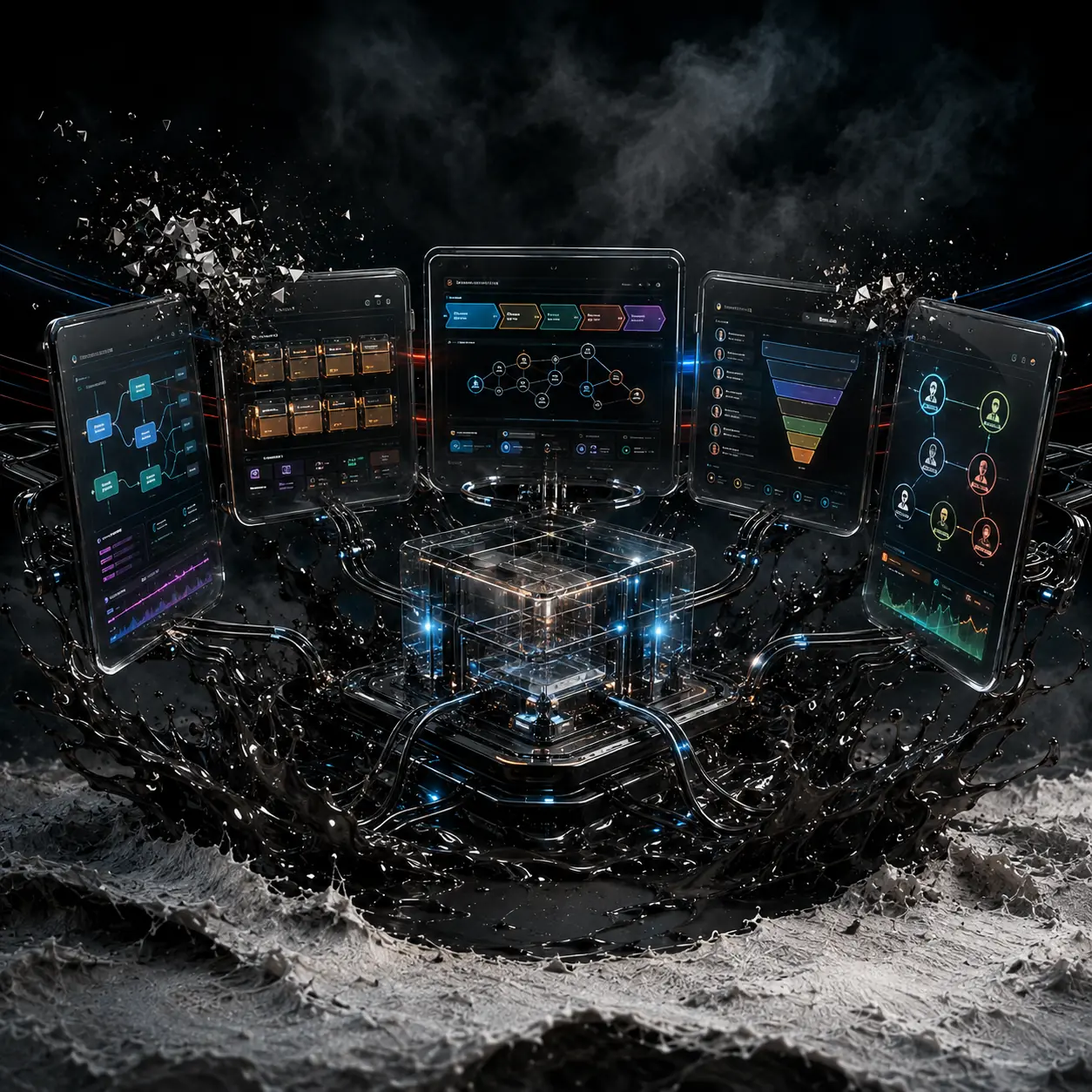 Cinematic CGI artwork representing Business Systems